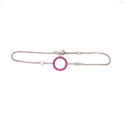 Victoria bracelet in hot pink sapphire and diamond